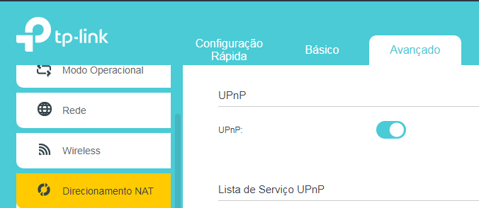 UPnP roteador